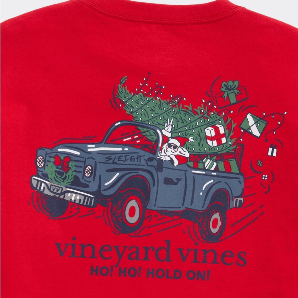 NWT Vineyard Vines Red Holiday Long Sleeve T-Shirt